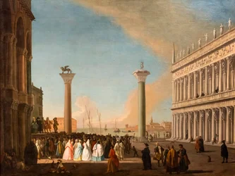 A velencei Piazzetta látképe, 1730-35 körül (olaj, vászon)