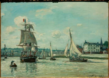 Belépés Honfleur kikötőjébe