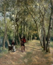 The Promenade (olaj a panelen)