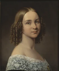 Jenny (Johanna Maria) Lind – Jenny Lind szoprán portréja (1820-1887), készítette: Sandberg, Johan Gustaf (1782-1854). Olaj, fa, 1844 után. Mérete : 24x19 cm. Nemzeti Múzeum Stockholm