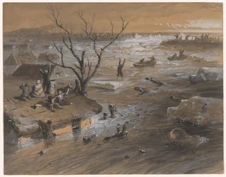Gátszakadás Brakelben, 1861. január 4. (cím a tárgyon)