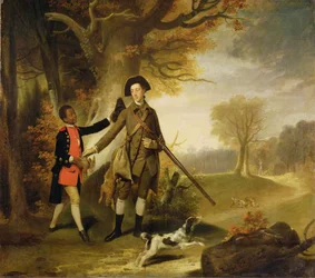 Richmond harmadik hercege (1735-1806) lövöldözésben a szolgájával, 1765 körül