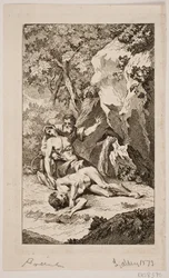 Illusztráció Salomon Gessner "Ábel halála" című művéhez, 1764