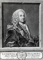 Ludvig Holberg, metszett Johann Martin Bernigeroth, 1757