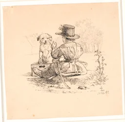 A vezetés. Illusztráció Kaalund "Fables for Children" című művéhez. Lásd a lapkatalógus megjegyzését.