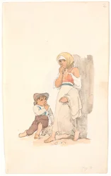 Koldus gyerekek, kenyeret rágcsálnak