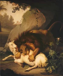 Kecskére támadó oroszlán, 1785