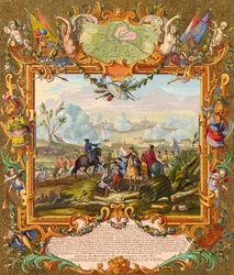 Az audenardei erőd elfoglalása a szövetséges csapatok által 1708-ban, a 18. század elején.