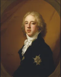 Gustave IV Adolphe de Suede – IV. Svéd Gustav Adolf (1778-1837) portréja, Lampi, Johann-Baptist von, the Elder (1751-1830). Olajfestmény. Mérete: 19,4x14,2 cm. Nemzeti Múzeum Stockholm