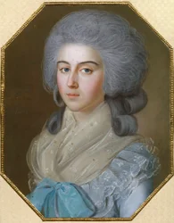 Anna Alekszandrovna Golicina grófnő (1739-1816), Sztroganova bárónő, Mihail Mihajlovics Golicin (1731-1806) felesége portréja – Johann Bardou (1745-1788) rajza