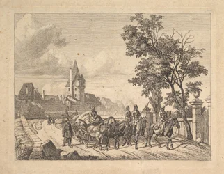 A kozákok kísérik a poggyászkocsit, 1816.