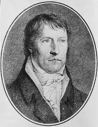 Georg Wilhelm Friedrich Hegel (1770-1831) német filozófus portréja, amelyet 1825 körül metszett F.W. Bollinger (1777-1825)