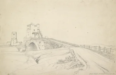 A Ponte Salario Róma közelében, 1821 (grafit törtfehér papíron)