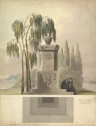 Tervezés egy sírhoz, Rothgeisser Nürnbergben Magassági és alaprajzi terv, 1826.