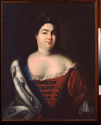 I. Katalin oroszországi császárné portréja (szül. Marthe Helene Skavronskaia (1684-1727) (I. Katalin császárné portréja) - Johann Heinrich Wedekin (1674-1736) festménye, olaj, vászon, 18. század eleje, német művészet 18. század - Állami Szabadtéri