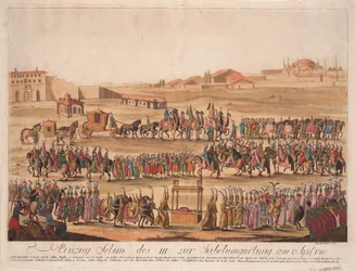 III. Szelim szultán belépése a szablyához 1789. április 13-án