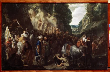 "La preaching de saint Jean Baptiste" (Keresztelő Szent János prédikáció) Johann Hulsman festménye (17. század) 1635 Ermitázs Múzeum, Szentpétervár