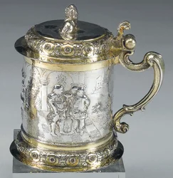 Tankard, Danzig, 1680 körül (aranyozott ezüst parcella) (lásd még: 469712)