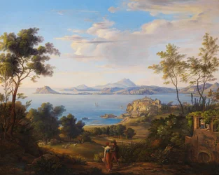 Johann Joachim Faber A Pozzuoli-öböl Nápoly közelében 1829