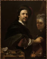Önarckép feleséggel - Önarckép feleséggel - Jan (Johann) Kupecky (Kupetzky) (1667-1740). olajfestmény