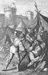 A VIII. kantonok konföderációja (Svájc): IV. Károly császár (1316-1375) ostromolja Zürich városát 1351 körül (IV. Károly, a Zürichet ostromló római császár a régi svájci konföderáció idején (nyolc állam régi konföderációja1351) ) Engra