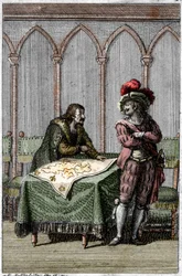 Habsburg I. Albert császár (1255-1308) Franciaország térképét tanulmányozta a VIII. Bonifác pápa és IV. Fülöp francia király közötti konfliktus idején
