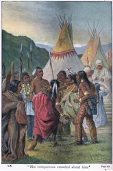 Társai körülötte tolongtak, 1910