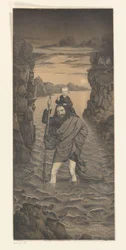 Szent Kristóf átkel egy folyón, vállán a Krisztus-gyermekkel Művek a Boisserée fivérek gyűjteményéből (sorozat címe) Galerie des Frères Boisserée (sorozat címe)