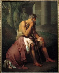 Oidipusz és Antigoné, Johann Peter Krafft (1780-1856) festménye, 1809, magasság 0,53 x 0,66 m