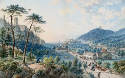 Kilátás a Weilburg-palotára, Badenben, Bécs mellett