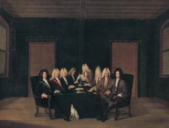 Franciául:  Les emissaires au traité de Bade en septembre 1714 A badeni békekongresszus küldöttei 1714. szeptember 7-én.