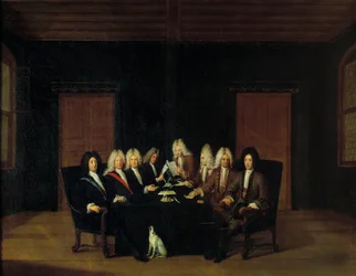 Spanyol örökösödési háború: "" A meghatalmazottak Villars marechal hercege és Savoy-Carignan Jenő herceg (Savoie Carignan, Soissons grófja (1663-1736)) köré gyűltek a bordeni békekongresszuson, 1714.09.07. ” Johan Rudol festménye