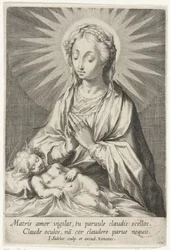 Mária imádja az alvó Krisztus-gyermeket