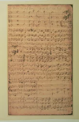 Autográf kézirat, BWV 180 "Schmucke dich o liebe Seele" című kantáta, J.S. Bach (tinta, papír)