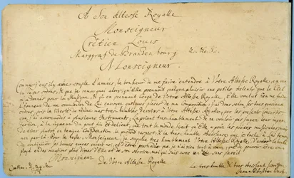 A „Brandenburgi versenyek” kézzel írt ajánlása Christian Ludwig brandenburgi őrgrófnak, 1721. március 24.