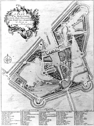A Buckinghamshire-i Stowe házának és kertjeinek terve