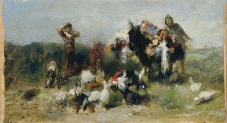 Jelenet a Don Quijote-ból (harc a tyúkkal)