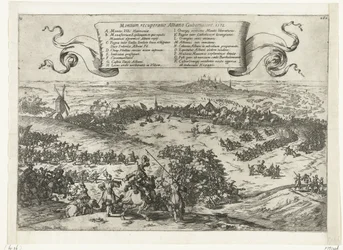 Alva ostromolja Bergent Henegouwenben, 1572 A hegyek gyógyulása, Albano Gubernatore. 1572 (cím a tárgyon)