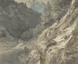 Hegyvidéki táj folyóval, 1807-63.