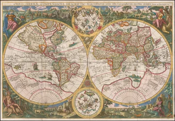 1596-os világtérkép - Orbis Terrae Compendiosa Descriptio Ex peristissimorum totius orbis Gaeographorum operibus desumpta