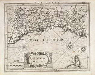 Genovai Hercegség, Jan Baptist Vrients térképe a német atlaszból, rézmetszet, XVII. század fele