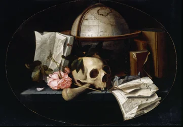 Vanitas csendélet, 1655 körül (olaj, tölgyfa panel)