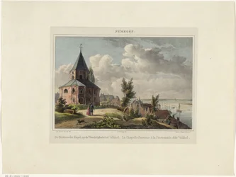 Nijmegen Szent Miklós-kápolna A Hedensche Kapel, a Valkhof sétálóhelyen. La Chapelle Payenne, à la Promenade, dit Valkhof (cím a tárgyon) Nymegen. (sorozat címe az objektumon)