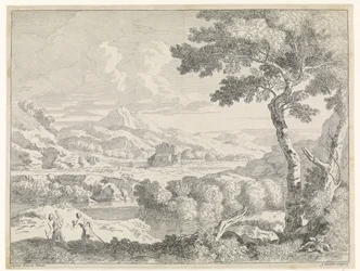 Dombos táj pásztorokkal Tájak Gaspar Poussin után (sorozat címe)