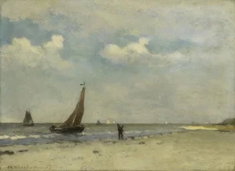 Strandjelenet, 1870-1903 körül (olaj, tábla)