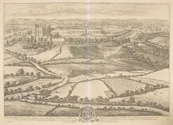 Bolsover kastélya Darbyshire-ben: a legnemesebb és leghatalmasabb John Holles herceg, Newcastle hercege, Clare márki és gróf, Haughton báró, Nottingham megye lord hadnagyának és városának és városának megyéjének egyik székhelye Nottingham an