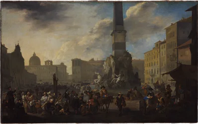 Római piaci jelenet a Piazza Navonán