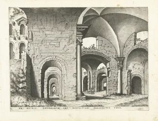 Kilátás Diocletianus fürdőjére Római romok, 1561 (sorozat címe)