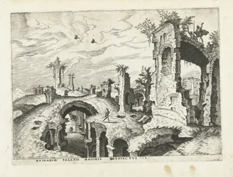 Kilátás a Palatinus-hegy romjaira Római romok, 1561 (sorozat címe)
