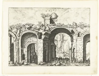 Diocletianus fürdőjének második képe Római romok, 1561 (sorozat címe)